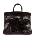 Hermès Birkin 25 Macassar Shiny Faux Leather Gold Hardware