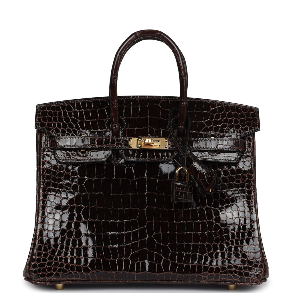 Hermès Birkin 25 Macassar Shiny Faux Leather Gold Hardware