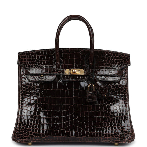 Hermès Birkin 25 Macassar Shiny Faux Leather Gold Hardware