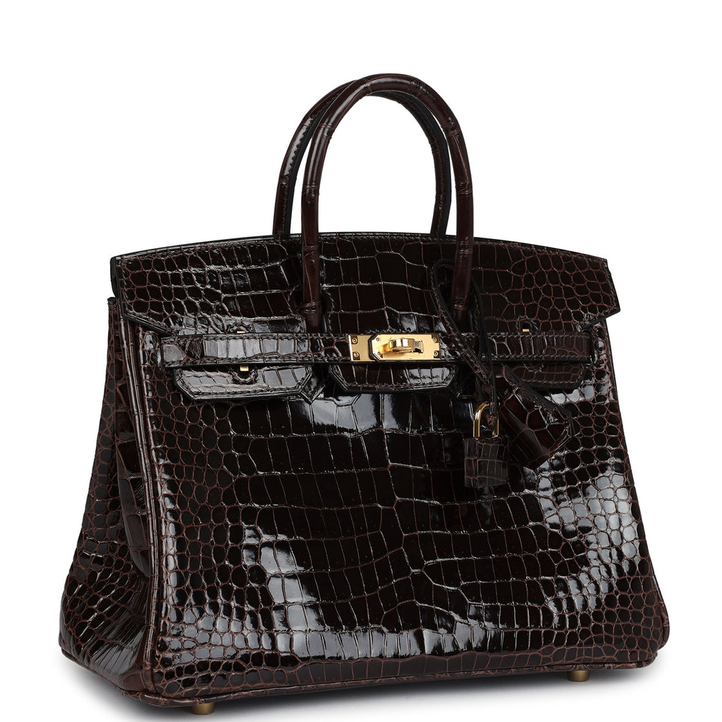 Hermès Birkin 25 Macassar Shiny Faux Leather Gold Hardware