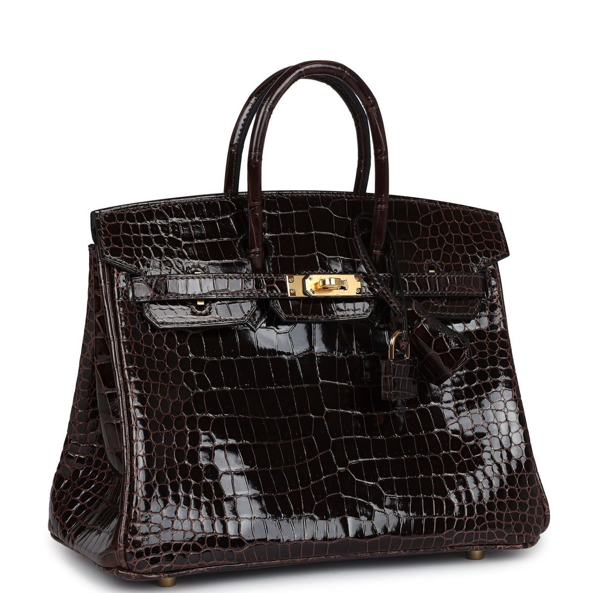 Hermès Birkin 25 Macassar Shiny Faux Leather Gold Hardware