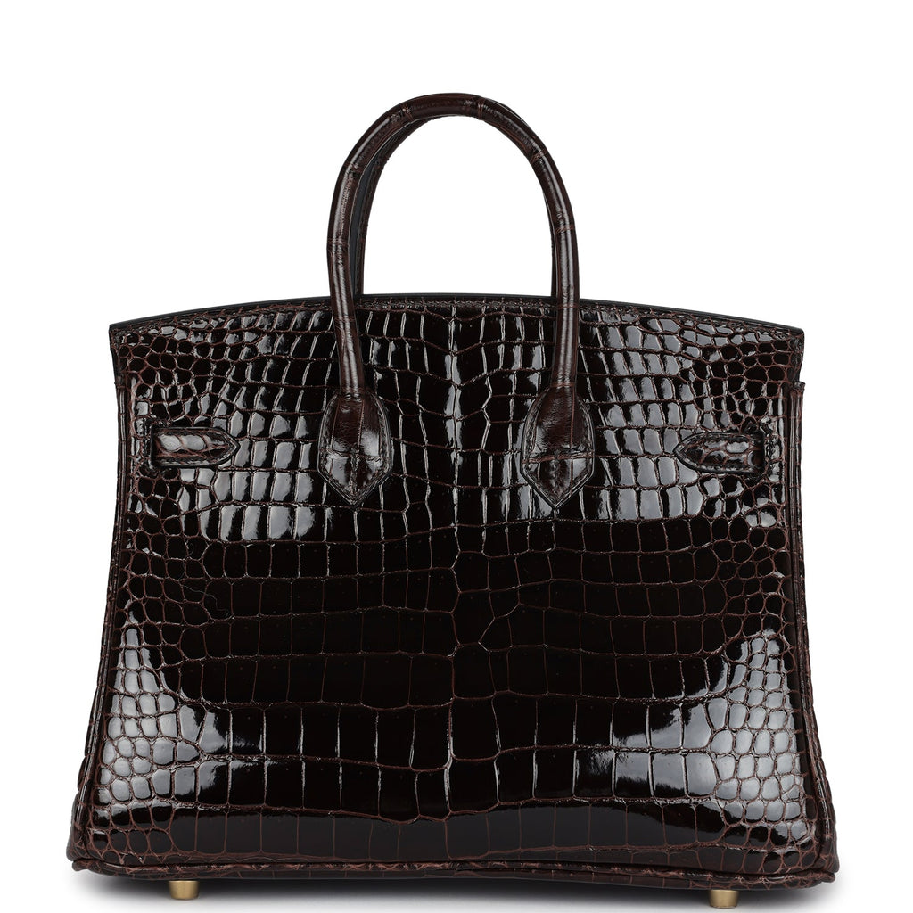 Hermès Birkin 25 Macassar Shiny Faux Leather Gold Hardware