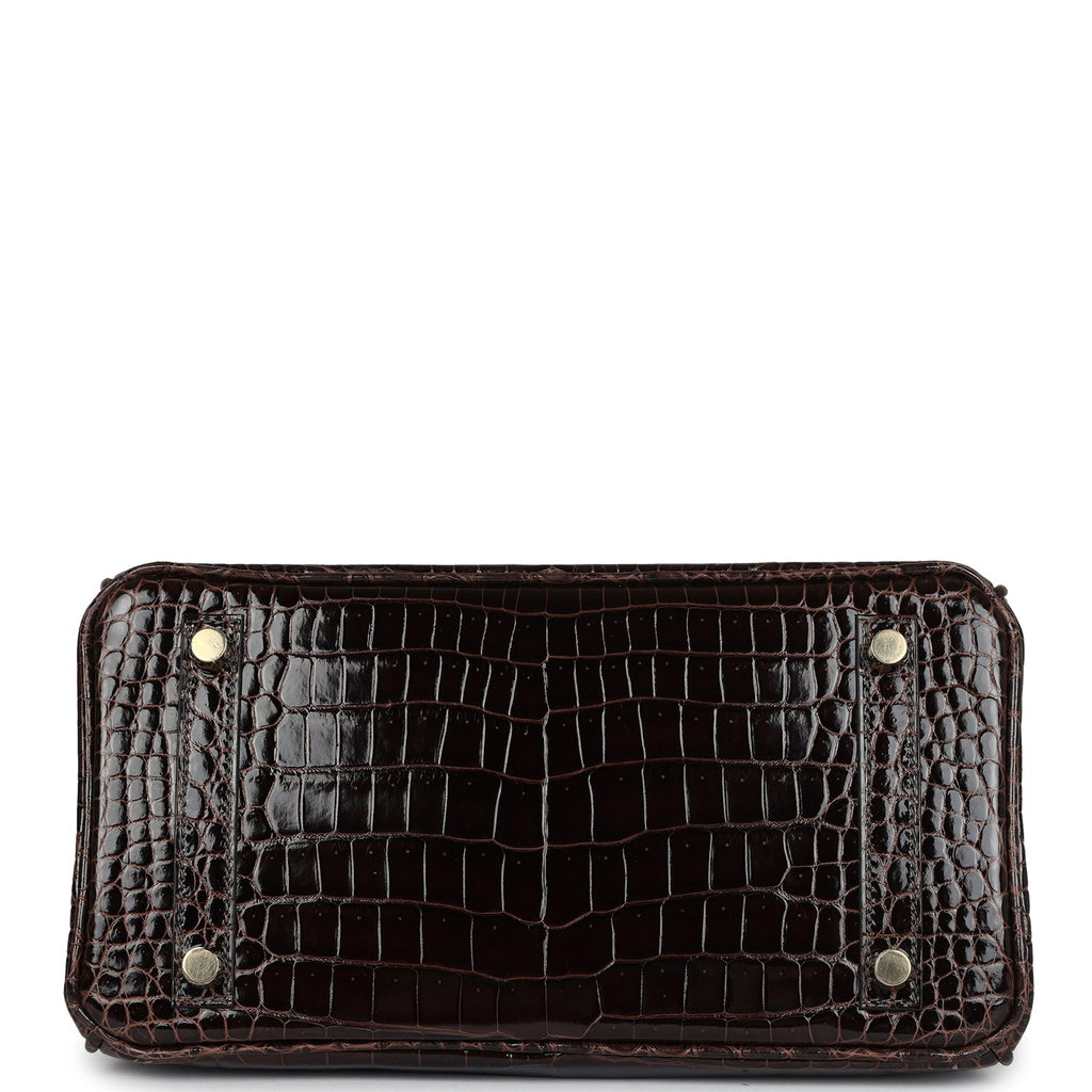 Hermès Birkin 25 Macassar Shiny Faux Leather Gold Hardware