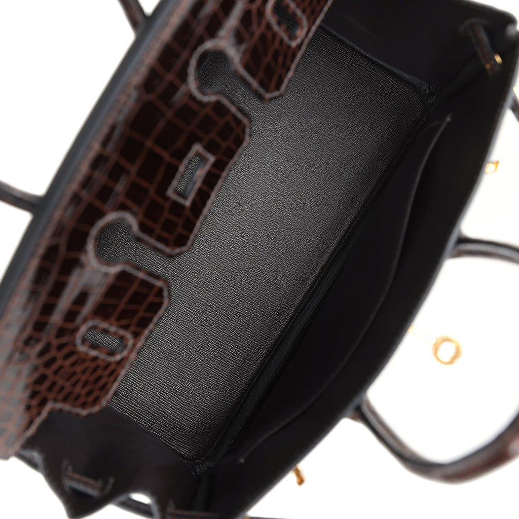 Hermès Birkin 25 Macassar Shiny Faux Leather Gold Hardware
