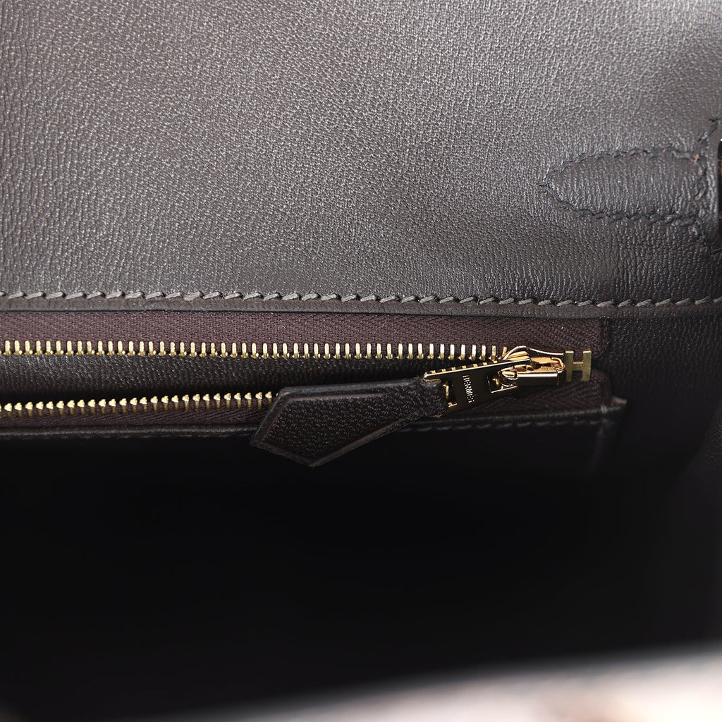 Hermès Birkin 25 Macassar Shiny Faux Leather Gold Hardware