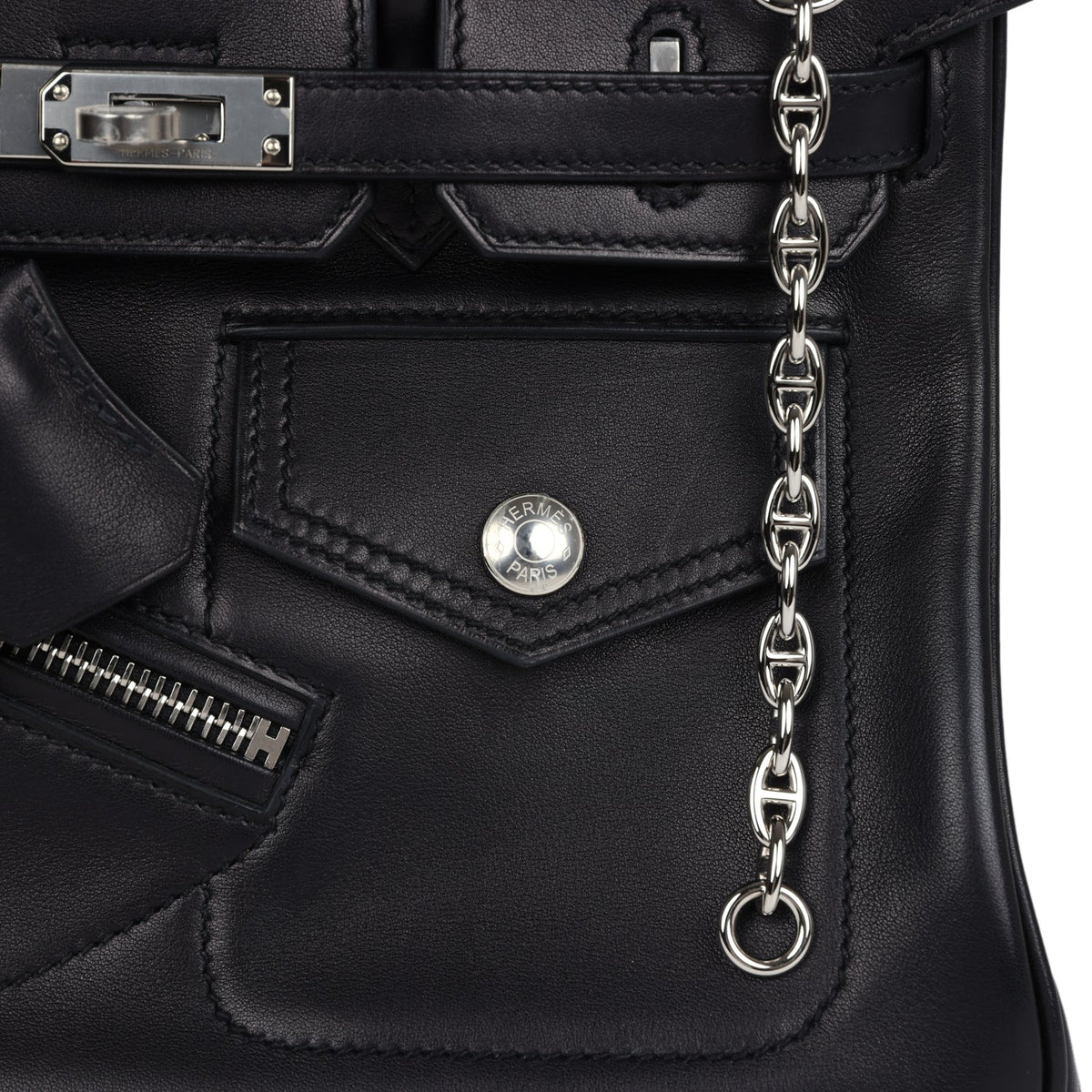 Hermès Limited Edition Birkin Rock 25 Black Volupto Palladium Hardware