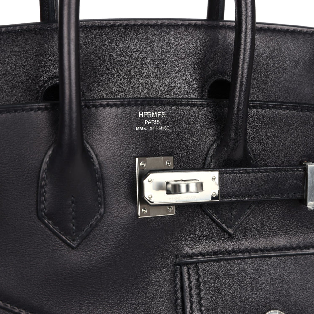 Hermès Limited Edition Birkin Rock 25 Black Volupto Palladium Hardware