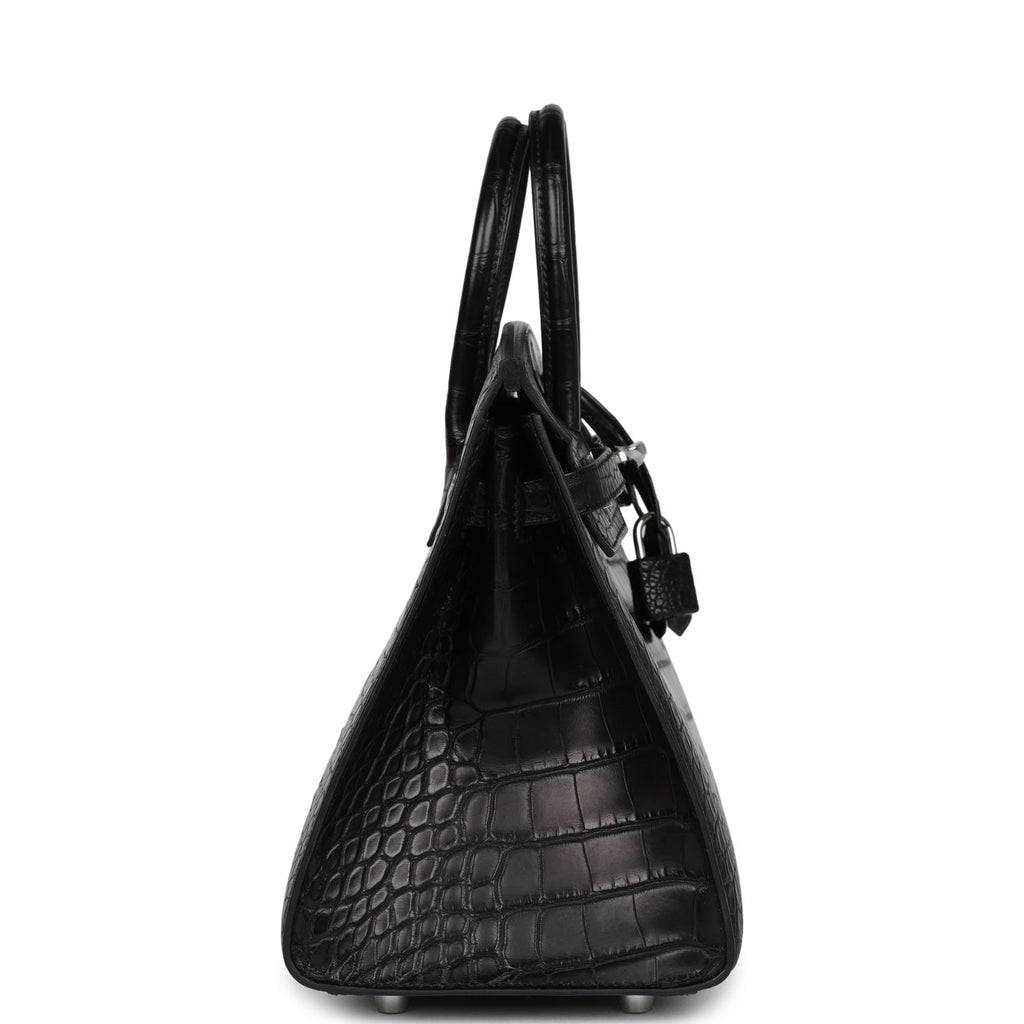 Hermès Birkin Sellier 25 Black Matte Faux Leather Palladium Hardware