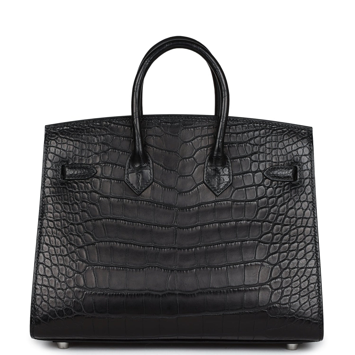 Hermès Birkin Sellier 25 Black Matte Faux Leather Palladium Hardware