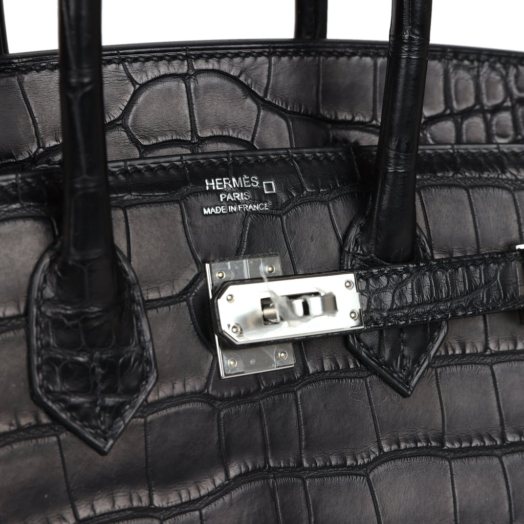 Hermès Birkin Sellier 25 Black Matte Faux Leather Palladium Hardware