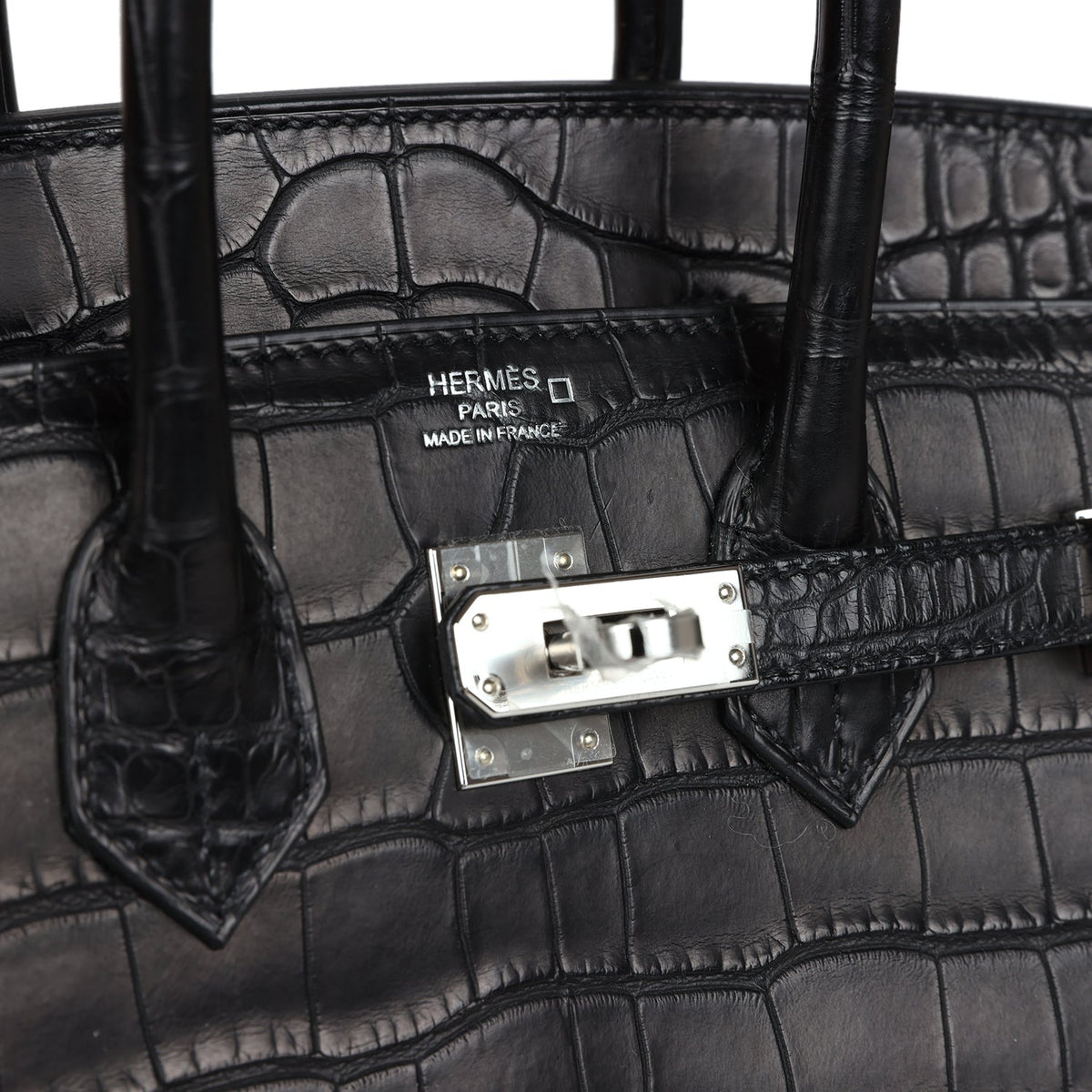 Hermès Birkin Sellier 25 Black Matte Faux Leather Palladium Hardware