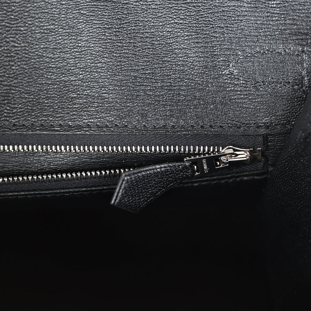 Hermès Birkin Sellier 25 Black Matte Faux Leather Palladium Hardware
