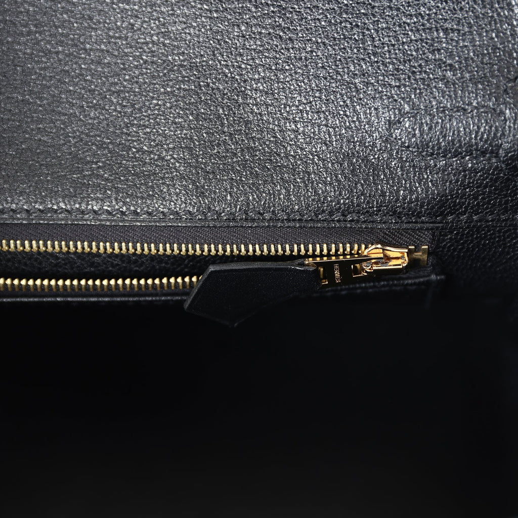 Hermès Birkin 25 Black Box Gold Hardware