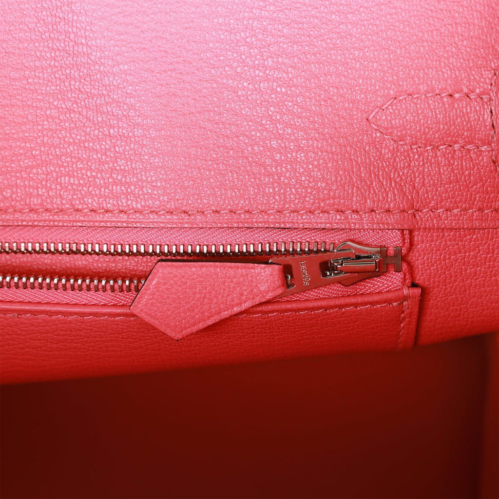 Hermès Special Order (HSS) Birkin 25 Black and Rose Azalee Chèvre Brushed Palladium Hardware