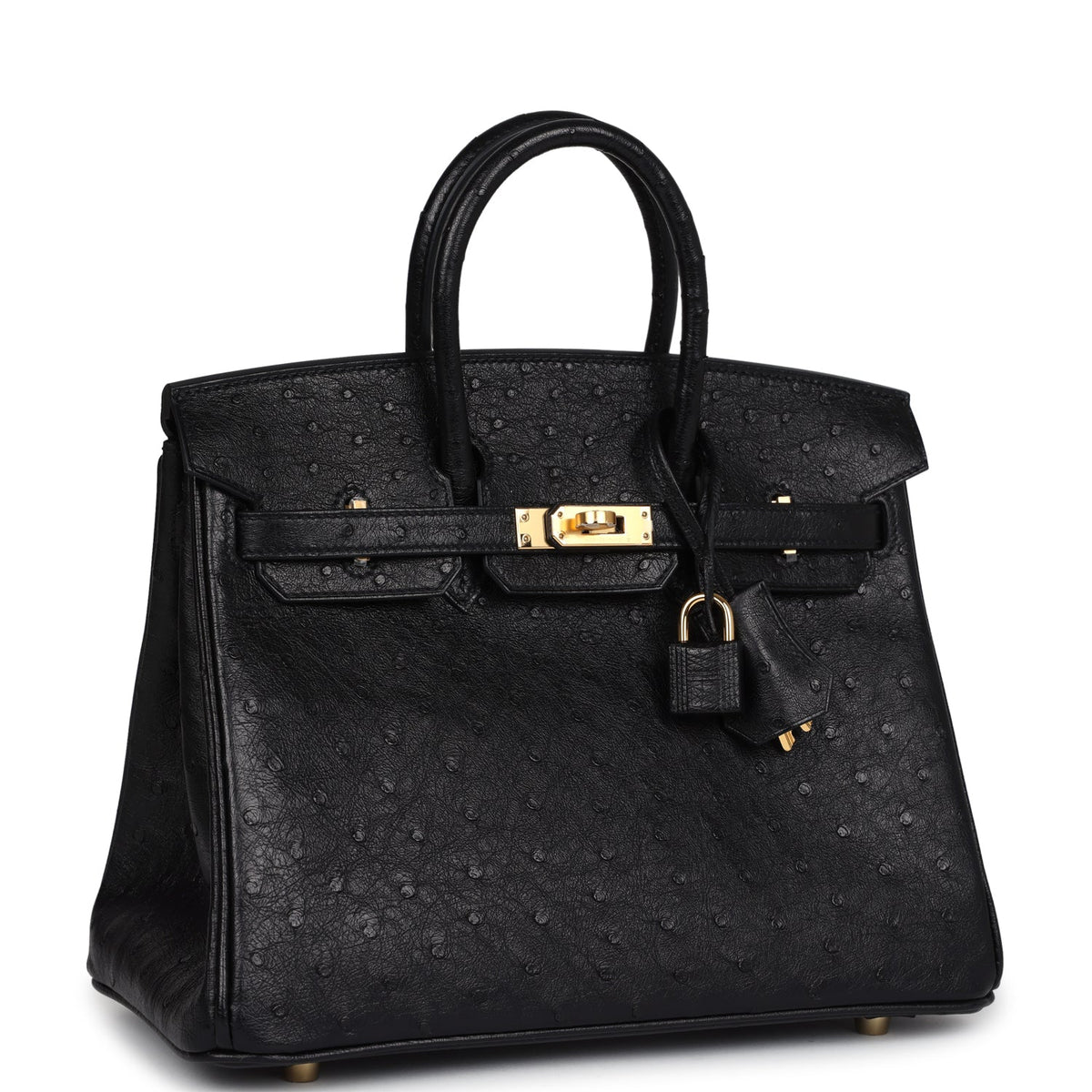 Hermès Birkin 25 Black Ostrich Gold Hardware