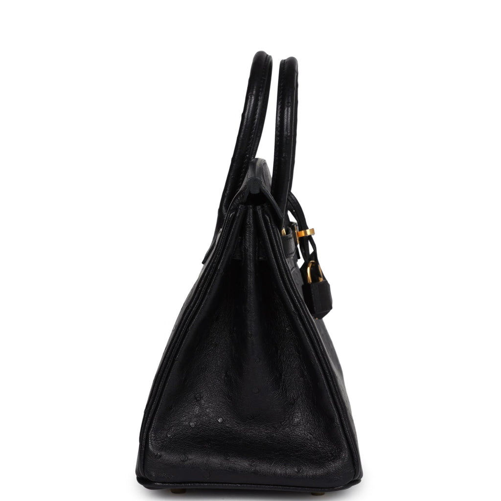 Hermès Birkin 25 Black Ostrich Gold Hardware