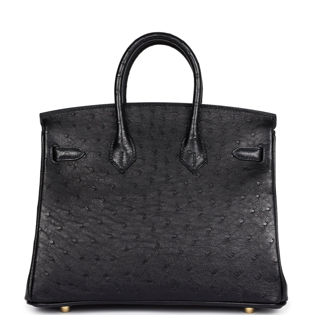 Hermès Birkin 25 Black Ostrich Gold Hardware