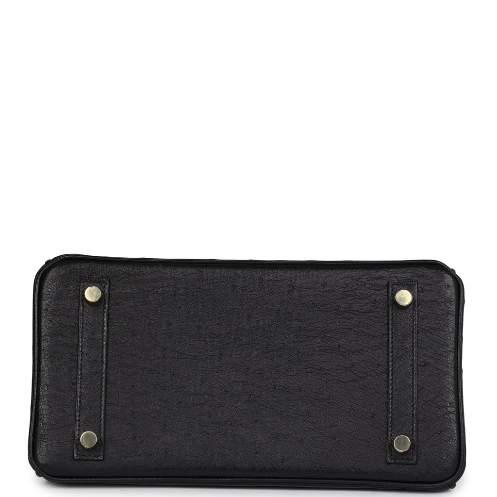 Hermès Birkin 25 Black Ostrich Gold Hardware