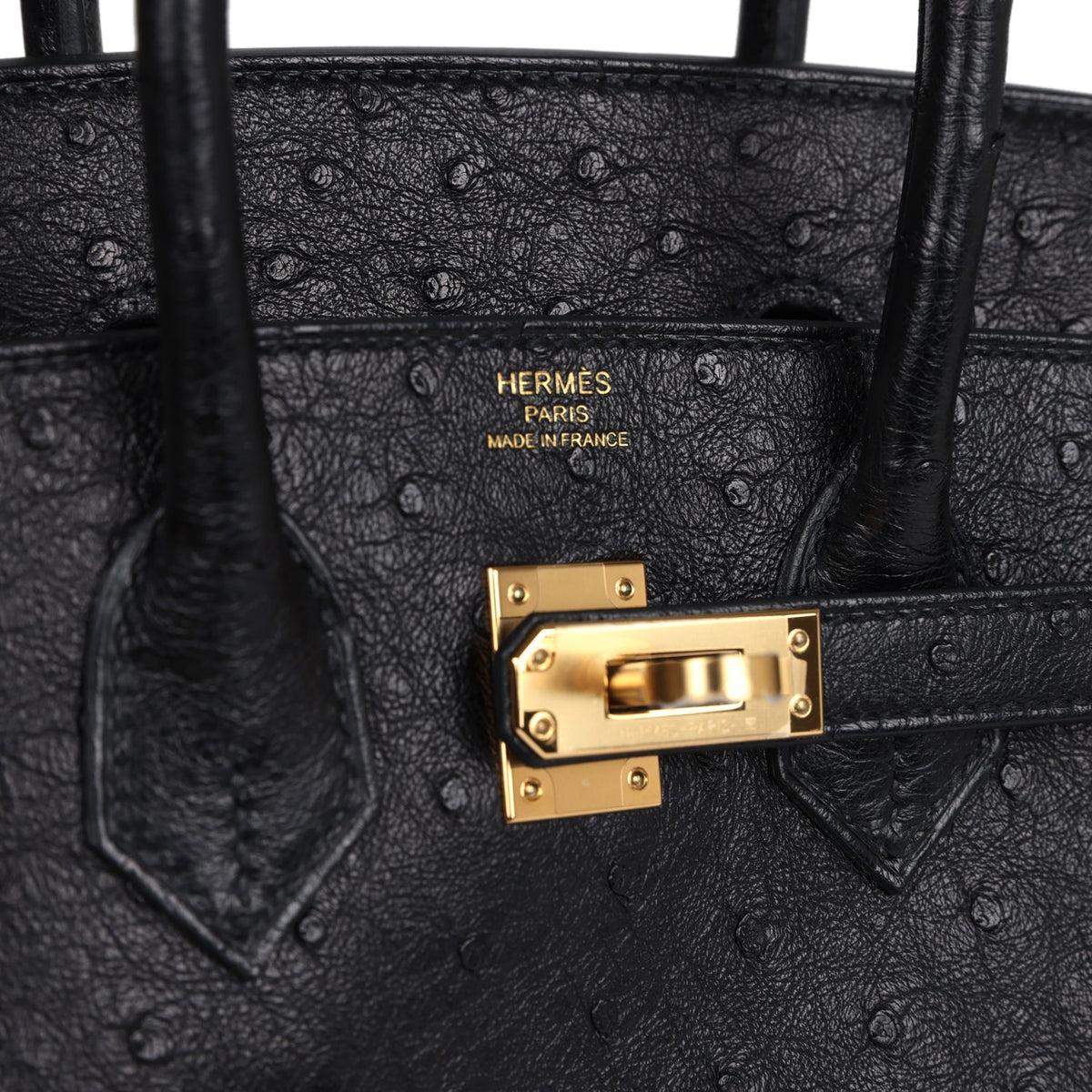 Hermès Birkin 25 Black Ostrich Gold Hardware