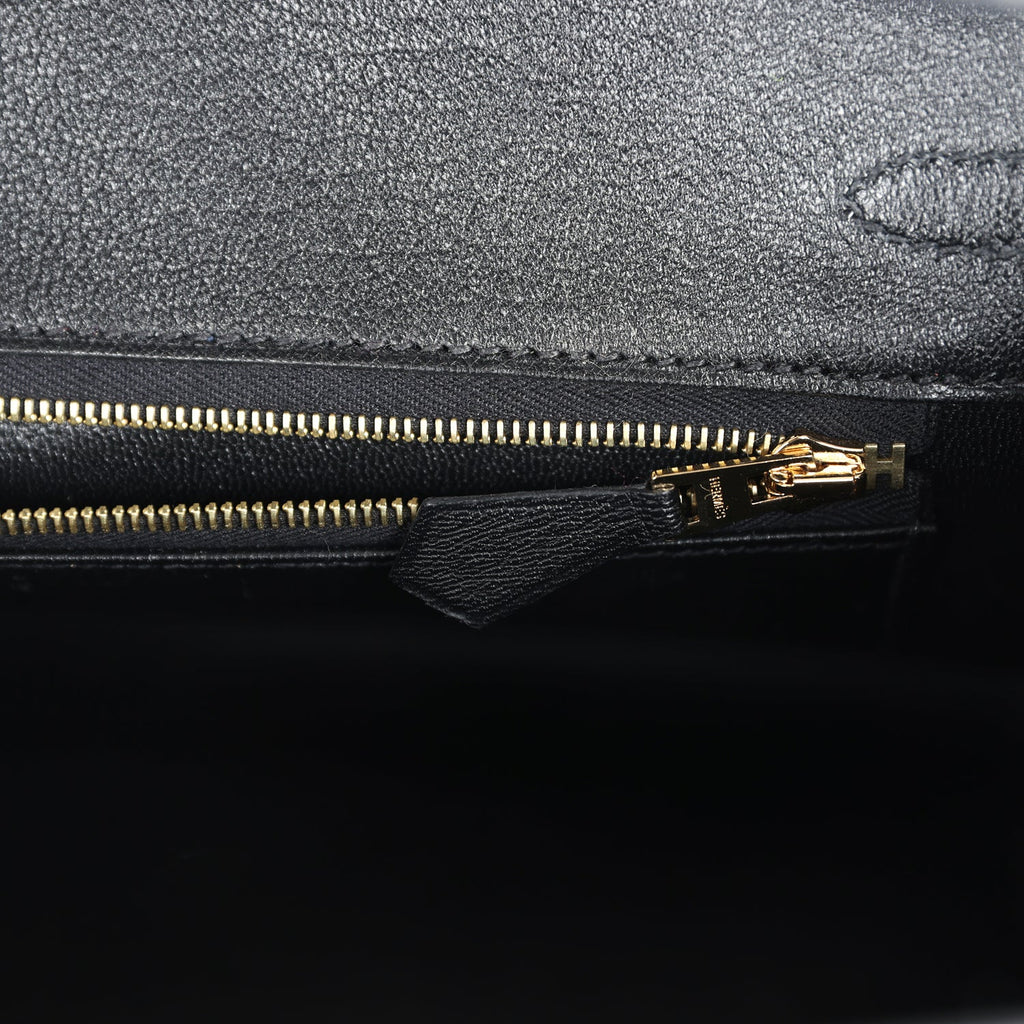 Hermès Birkin 25 Black Shiny Faux Leather Gold Hardware