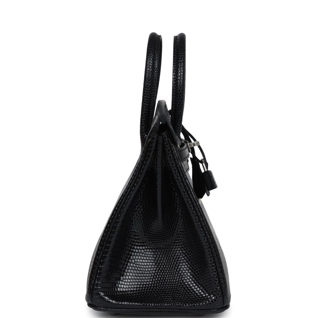 Hermès Birkin 25 Black Shiny Faux Leather Palladium Hardware