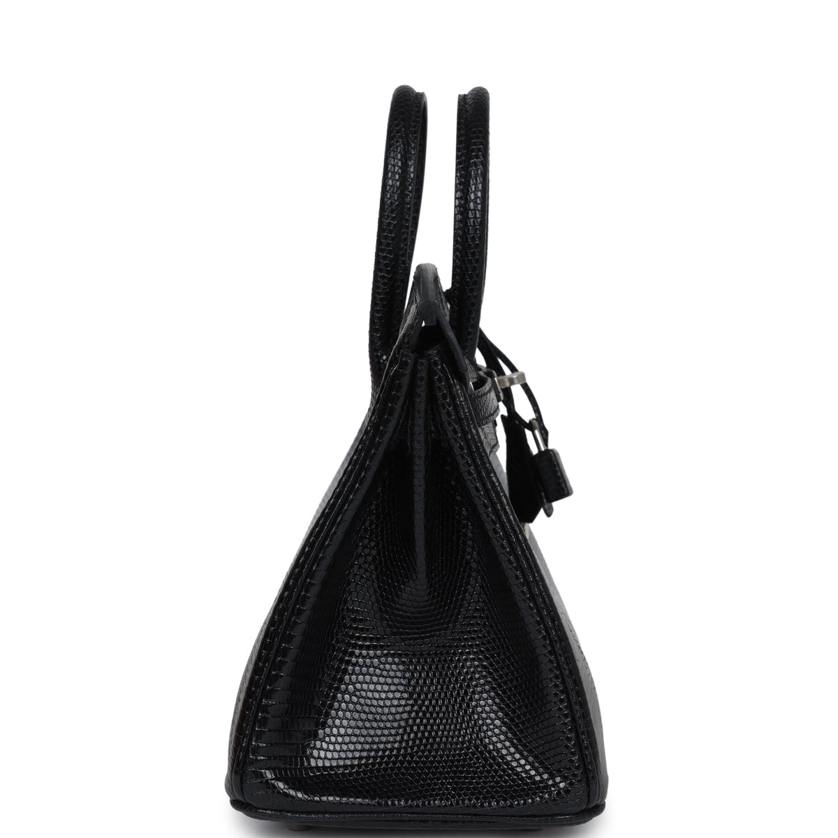 Hermès Birkin 25 Black Shiny Faux Leather Palladium Hardware
