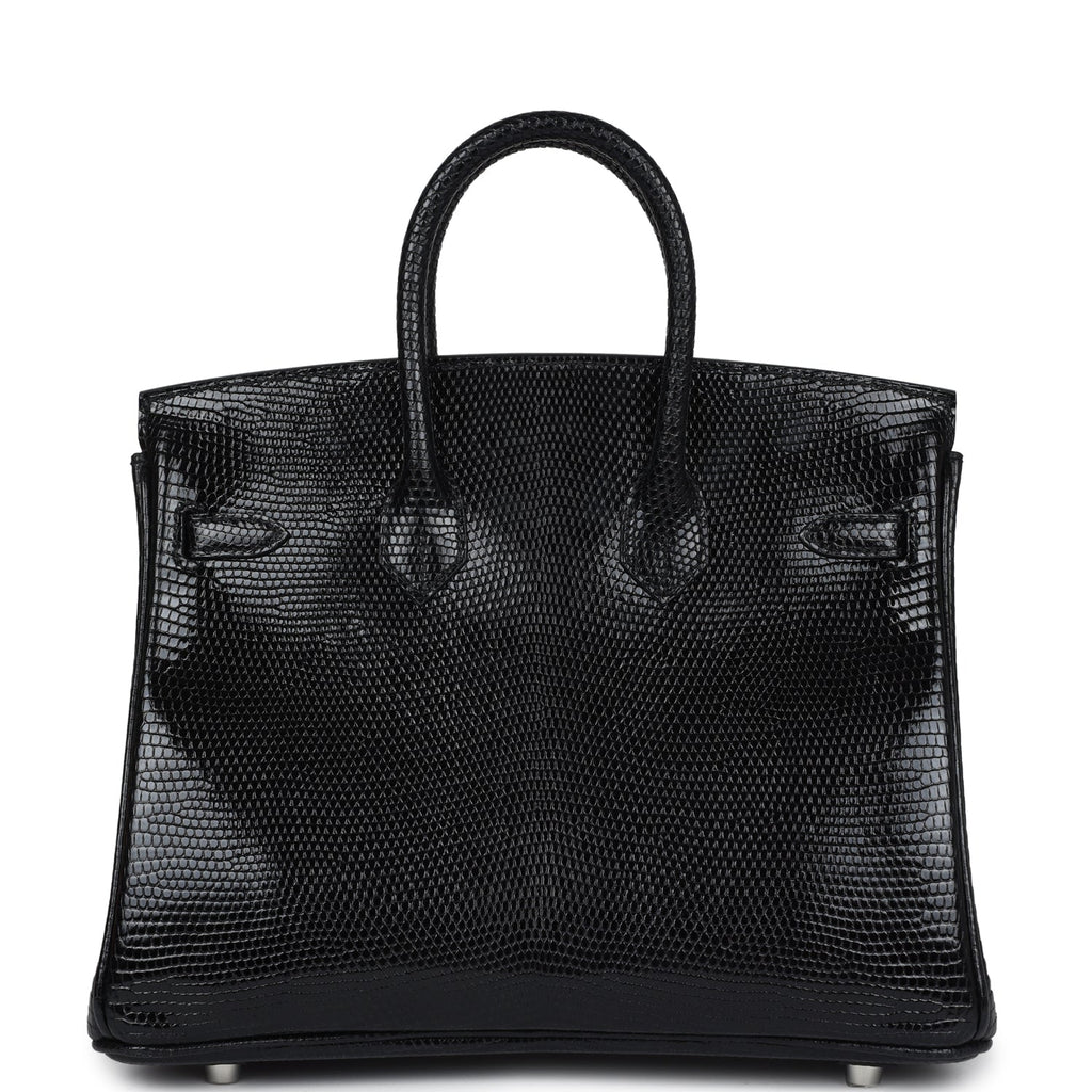 Hermès Birkin 25 Black Shiny Faux Leather Palladium Hardware