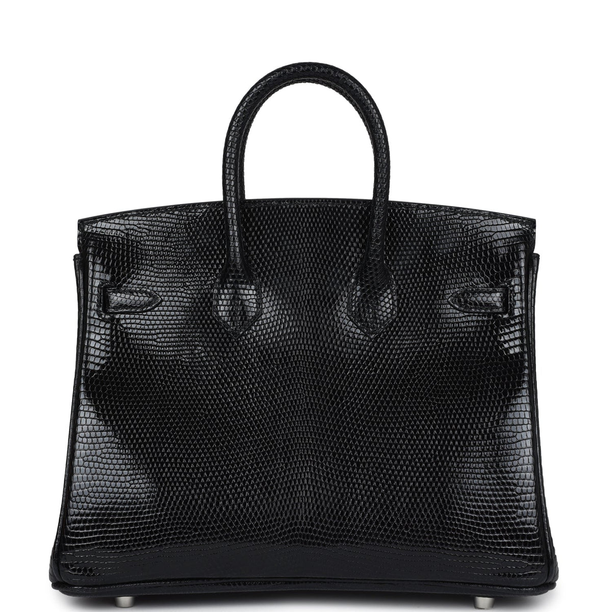 Hermès Birkin 25 Black Shiny Faux Leather Palladium Hardware
