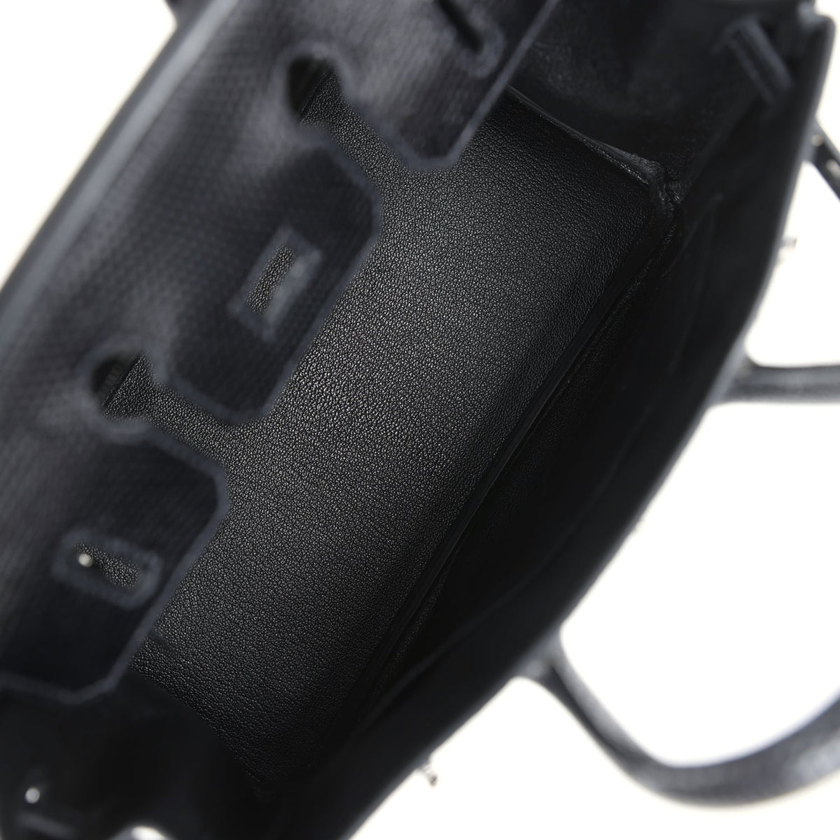 Hermès Birkin 25 Black Shiny Faux Leather Palladium Hardware