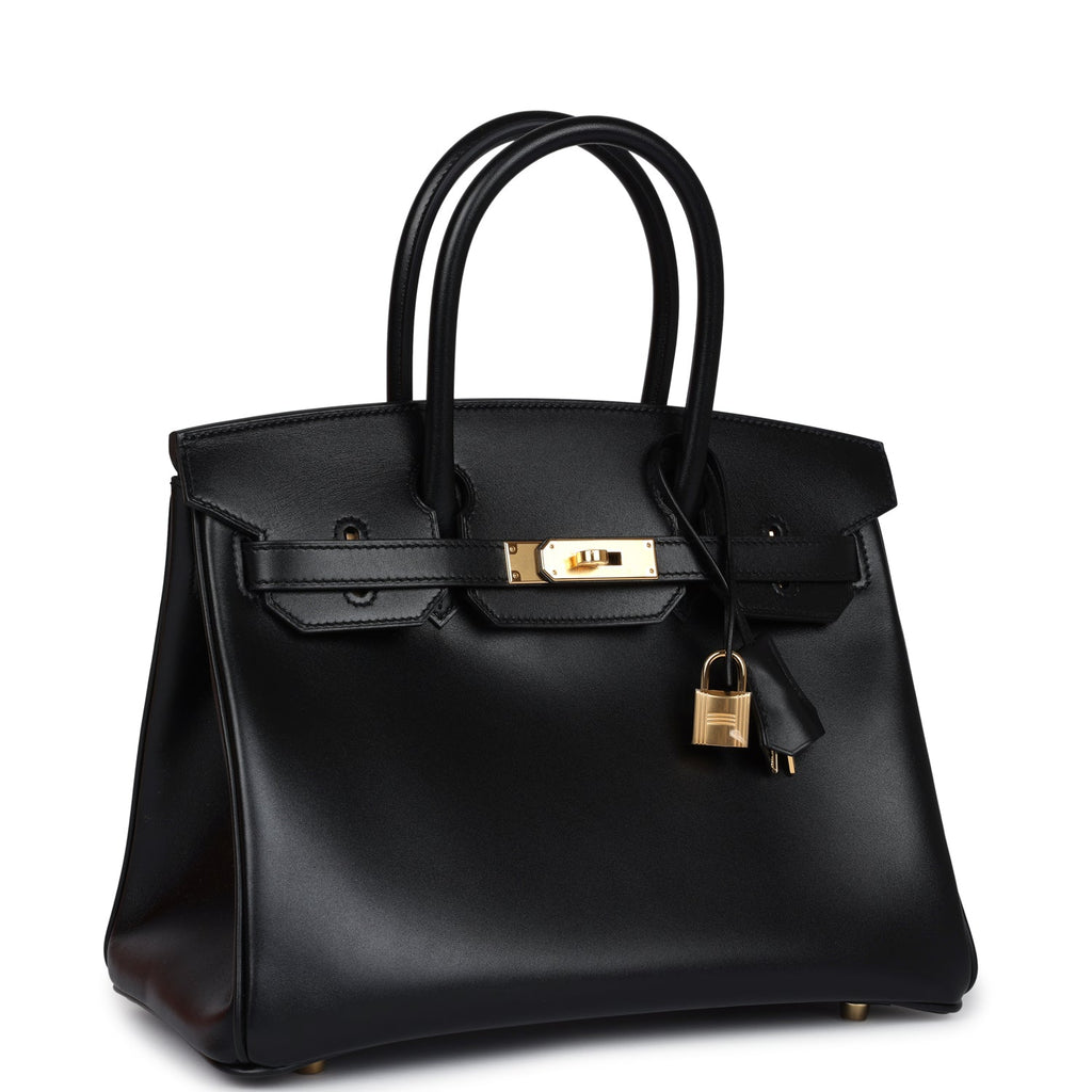 Hermès Birkin 30 Black Tadelakt Gold Hardware