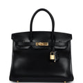 Hermès Birkin 30 Black Box Gold Hardware