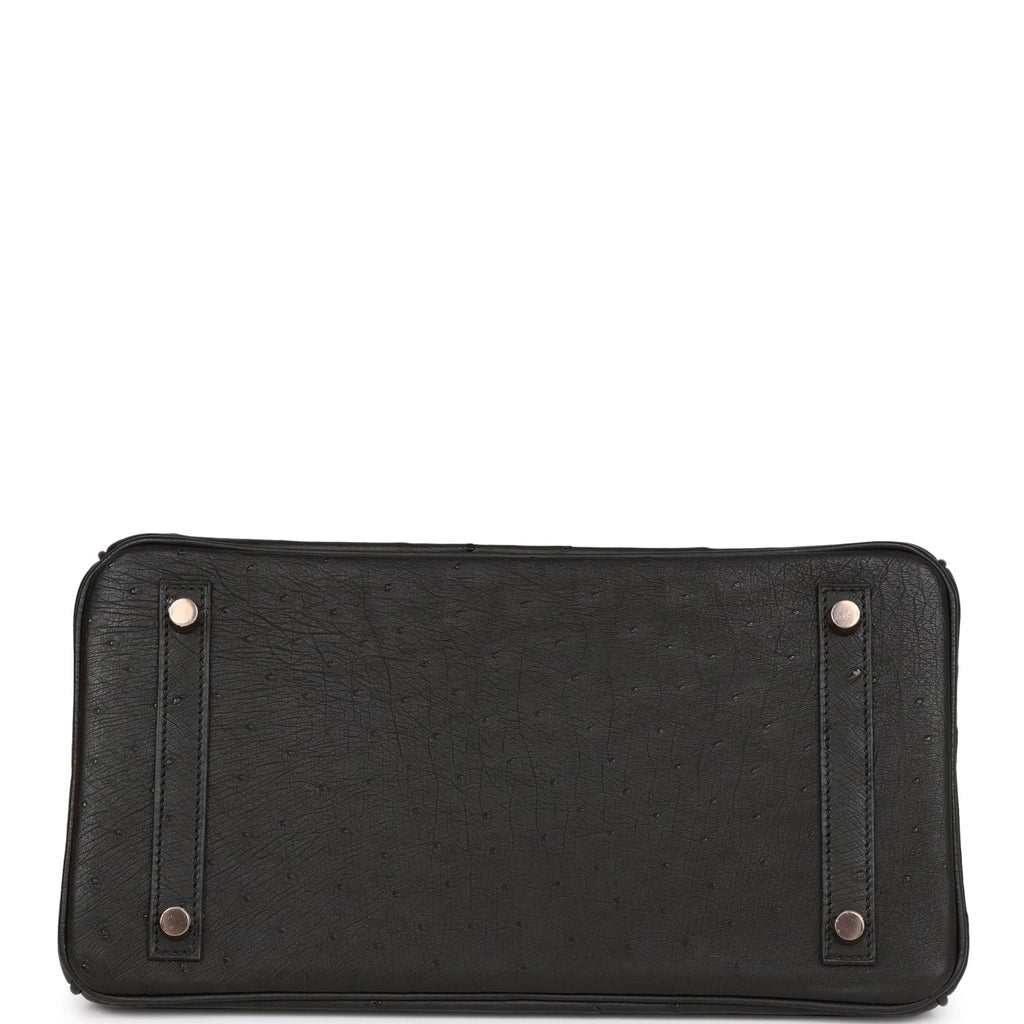 Hermès Birkin 30 Black Ostrich Rose Gold Hardware