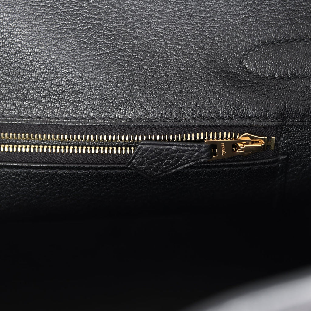 Hermès Birkin 30 Black Shiny Faux Leather and Togo-textured Faux Leather Touch Rose Gold Hardware