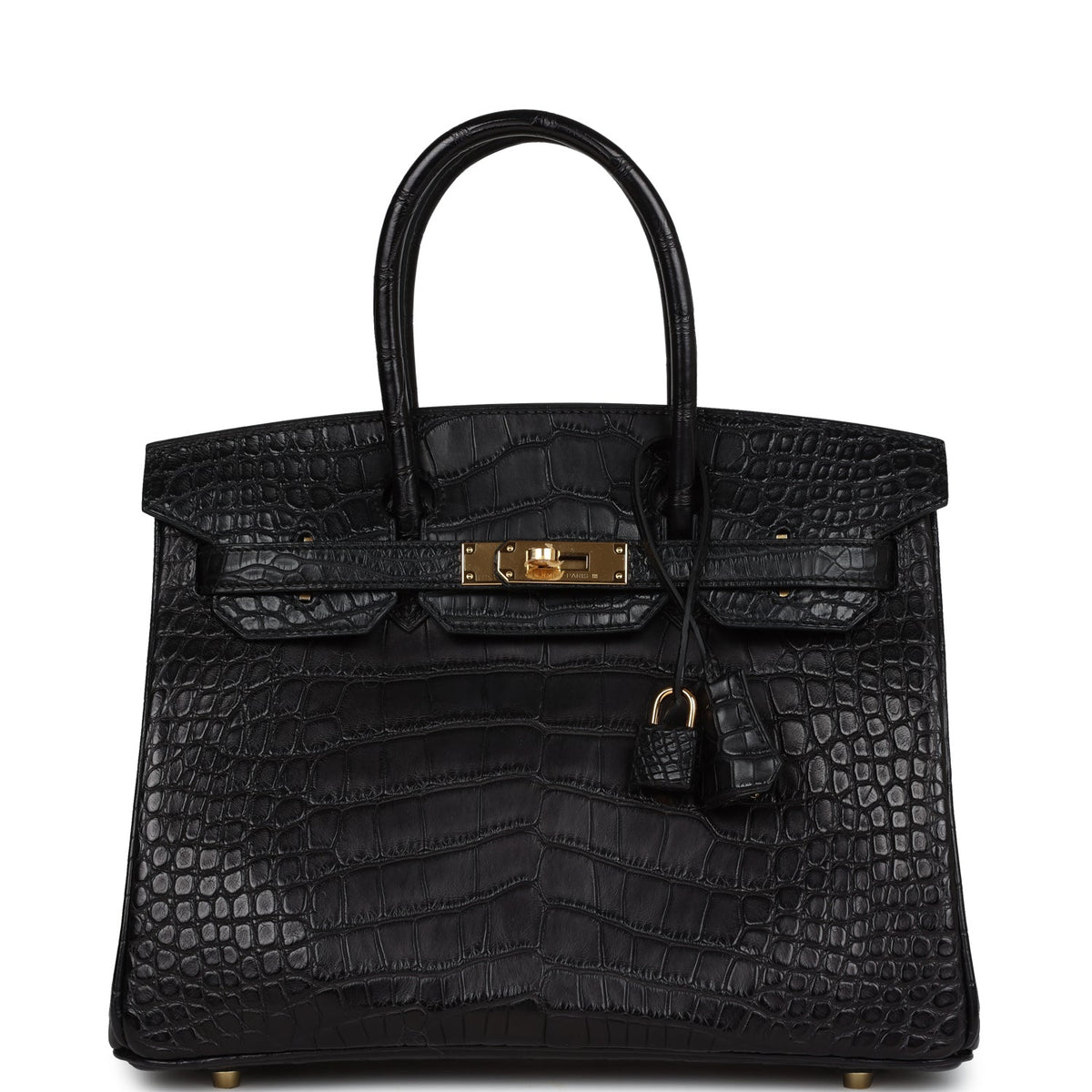Hermès Birkin 30 Black Matte Faux Leather Gold Hardware
