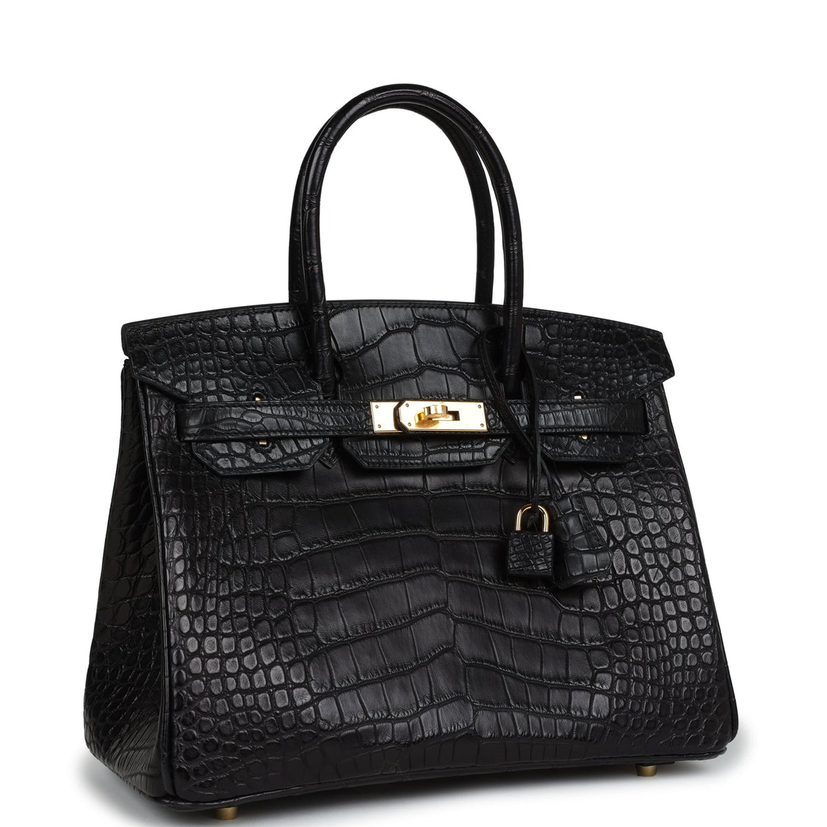 Hermès Birkin 30 Black Matte Faux Leather Gold Hardware