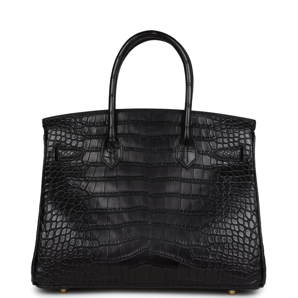 Hermès Birkin 30 Black Matte Faux Leather Gold Hardware