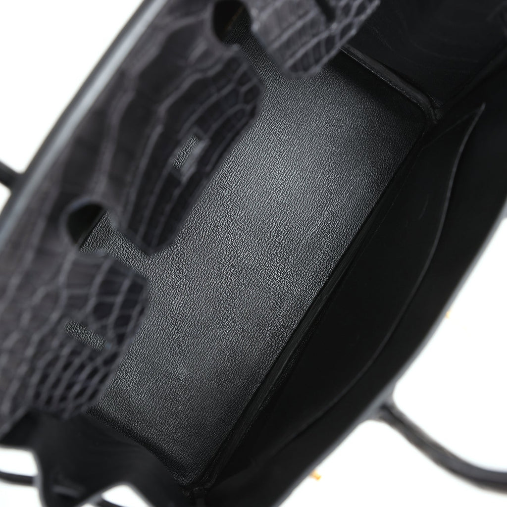 Hermès Birkin 30 Black Matte Faux Leather Gold Hardware