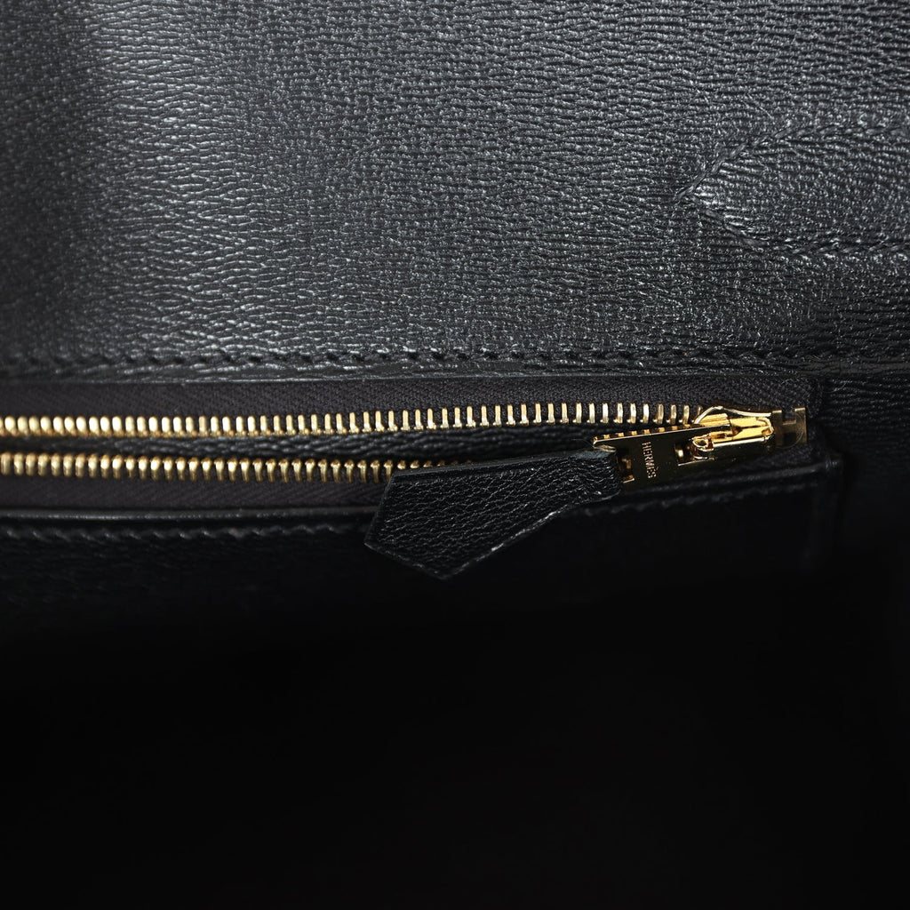 Hermès Birkin 30 Black Matte Faux Leather Gold Hardware