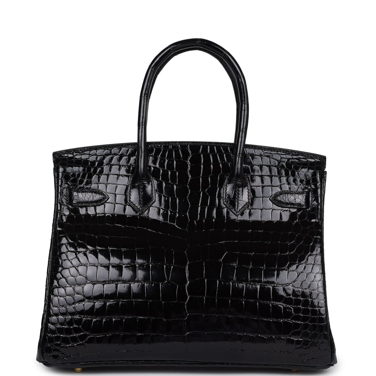 Hermès Birkin 30 Black Shiny Faux Leather Gold Hardware