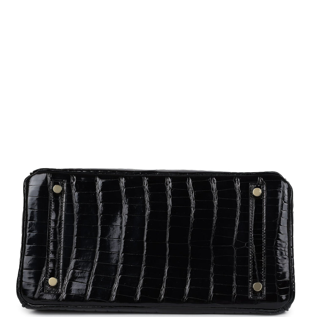 Hermès Birkin 30 Black Shiny Faux Leather Gold Hardware