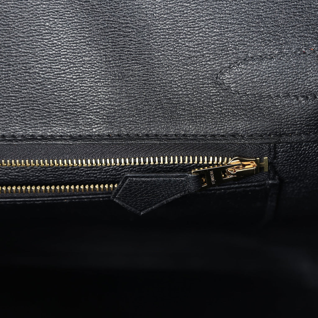 Hermès Birkin 30 Black Shiny Faux Leather Gold Hardware