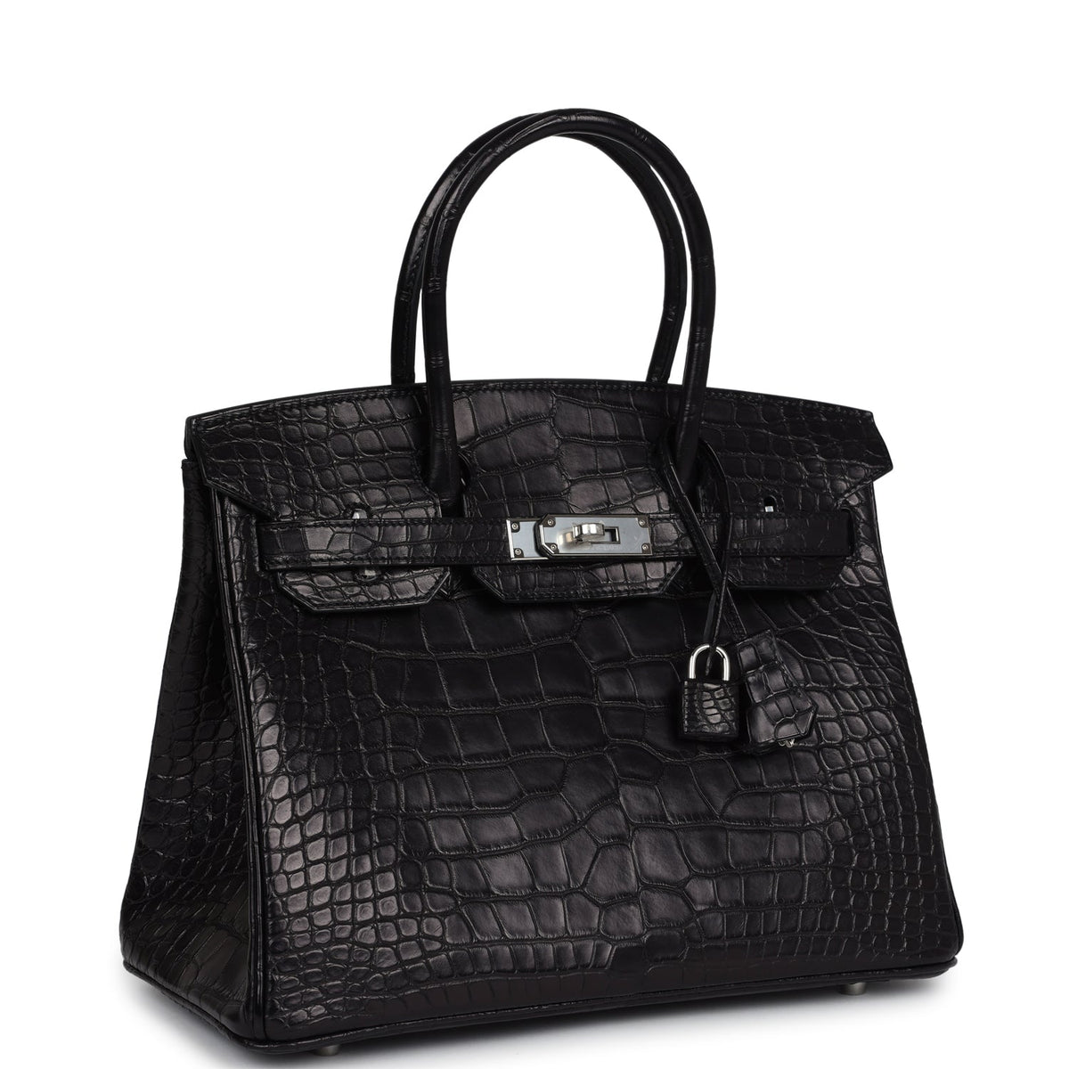 Hermès Birkin 30 Black Matte Faux Leather Palladium Hardware