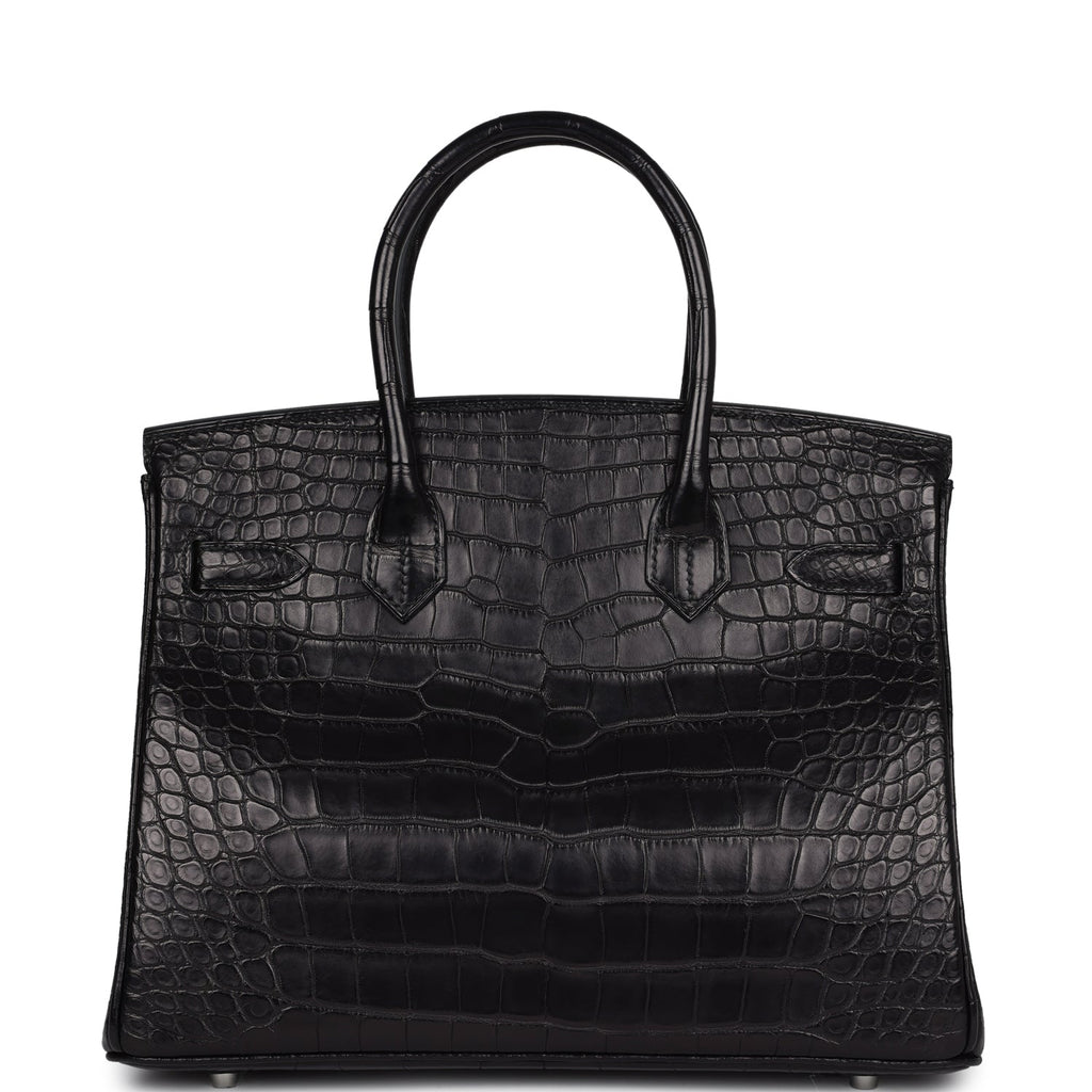 Hermès Birkin 30 Black Matte Faux Leather Palladium Hardware