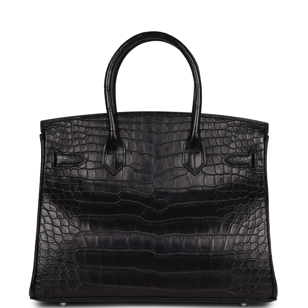 Hermès Birkin 30 Black Matte Faux Leather Palladium Hardware