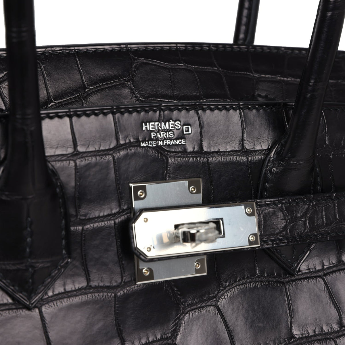 Hermès Birkin 30 Black Matte Faux Leather Palladium Hardware