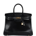 Hermès Birkin 35 Black Box Gold Hardware