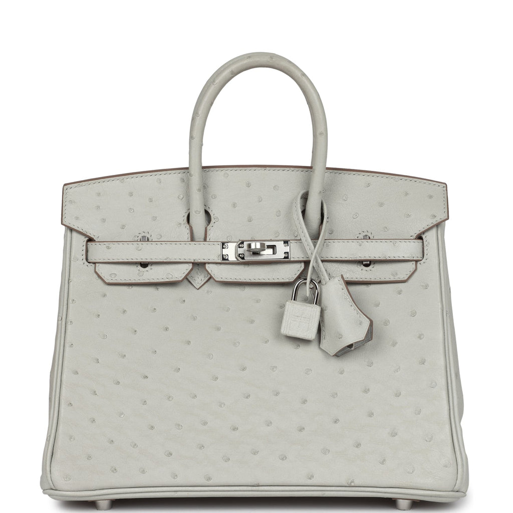 Hermès Birkin 25 Gris Perle Ostrich Palladium Hardware