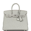 Hermès Birkin 25 Gris Perle Ostrich Palladium Hardware