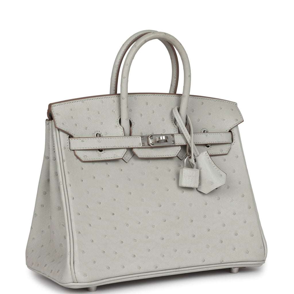 Hermès Birkin 25 Gris Perle Ostrich Palladium Hardware