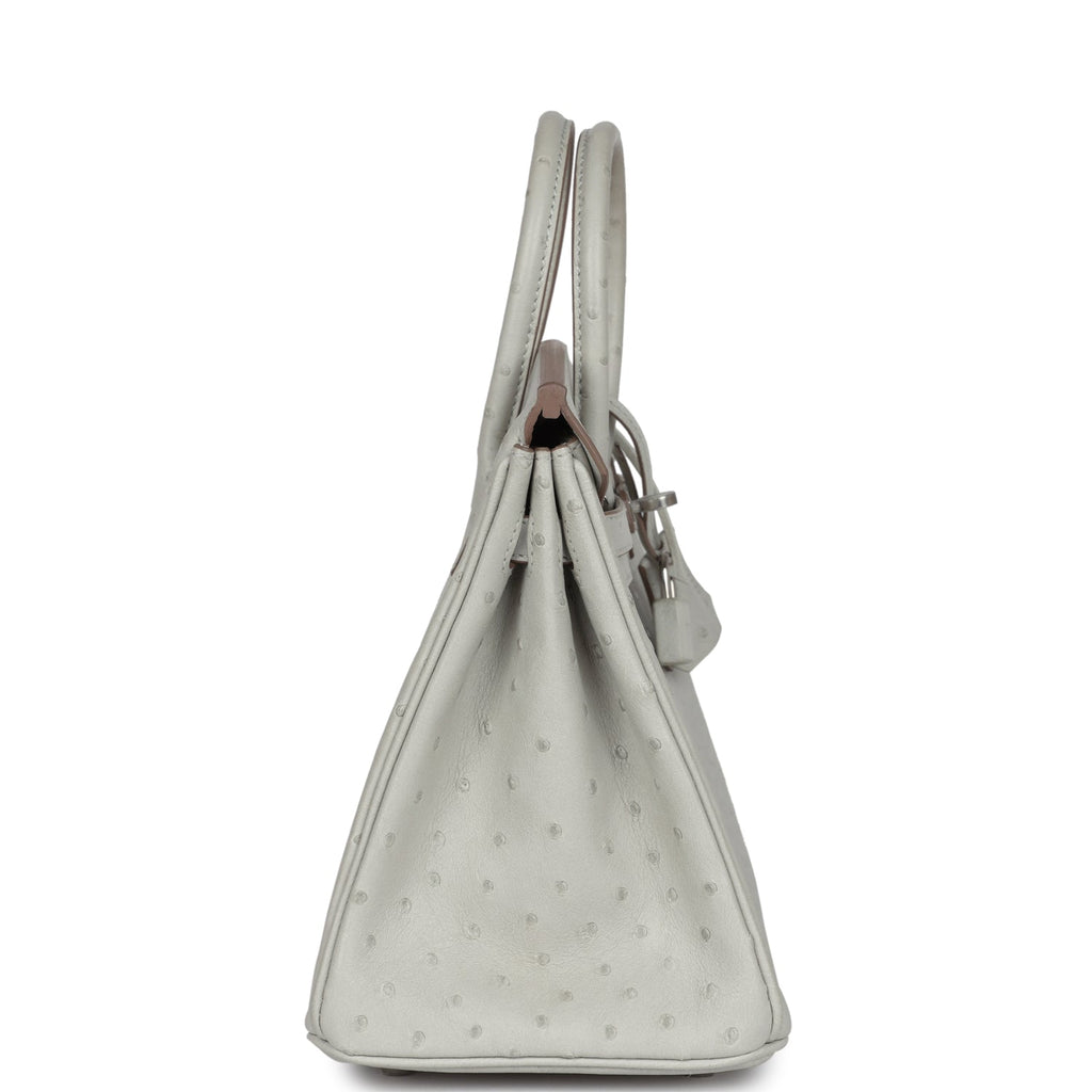 Hermès Birkin 25 Gris Perle Ostrich Palladium Hardware